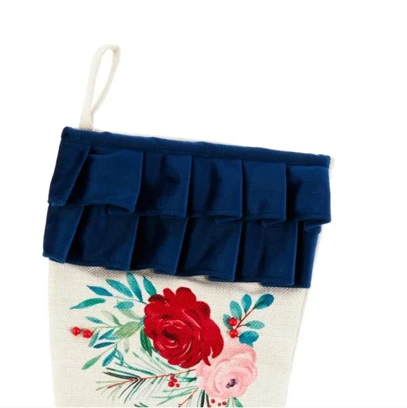 The Pioneer Woman Set of 2 Red Roses Ruffle Christmas Stockings, 20" - Picture 3 of 7